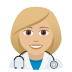 👩🏼‍⚕️ woman health worker: medium-light skin tone display on JoyPixels